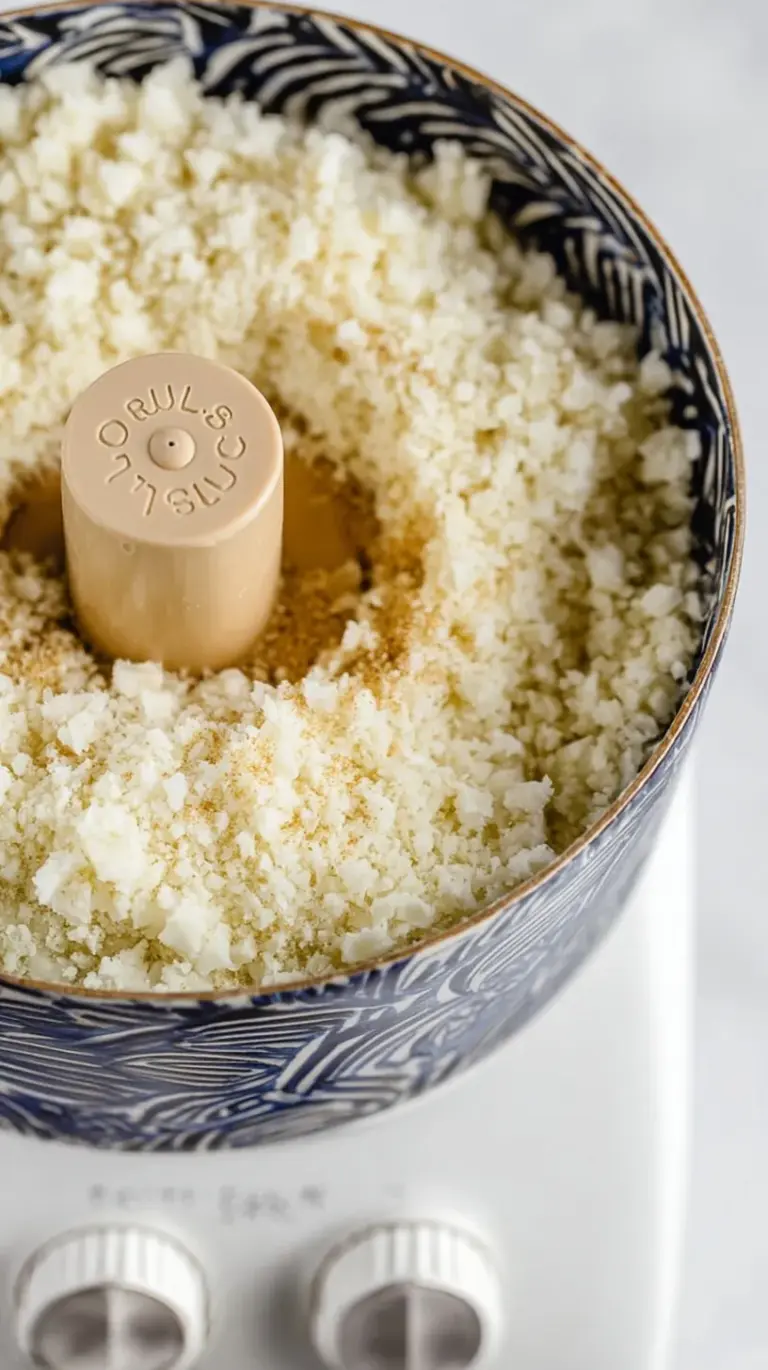 A bowl of fluffy, sautéed cauliflower rice seasoned with black pepper and sea salt