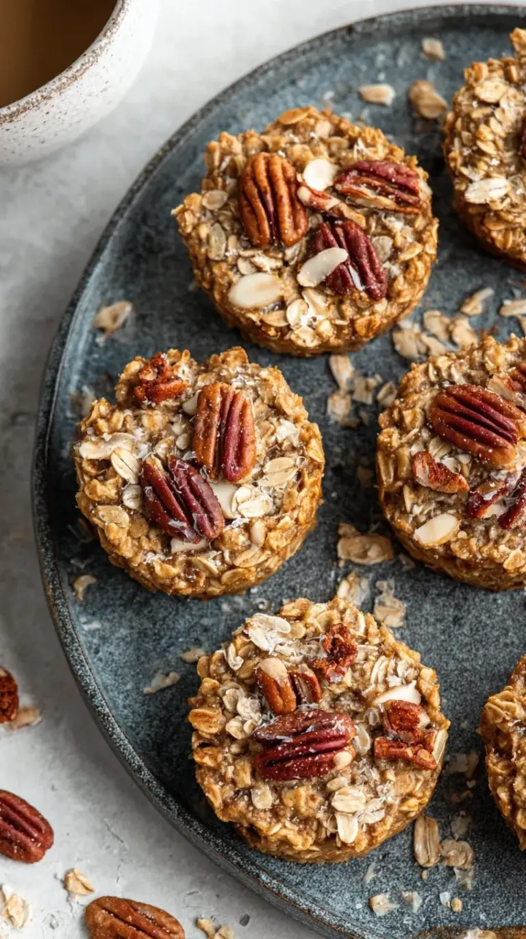 Golden brown Chai Baked Oatmeal Cups arranged on a wire cooling rack.