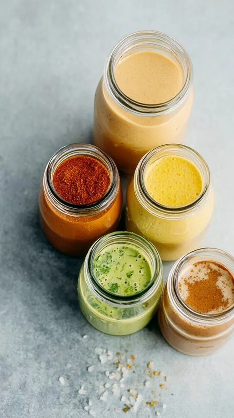 A glass jar filled with golden Lemon Herb Vinaigrette next to fresh lemons and herbs.