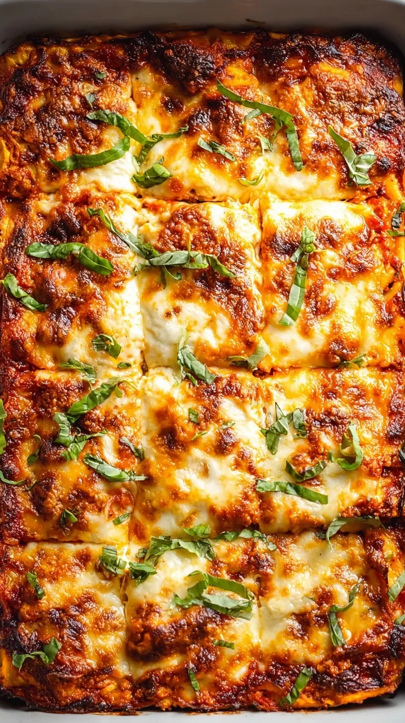 A slice of healthy ground turkey lasagna with melted cheese and visible spinach layers on a white plate.