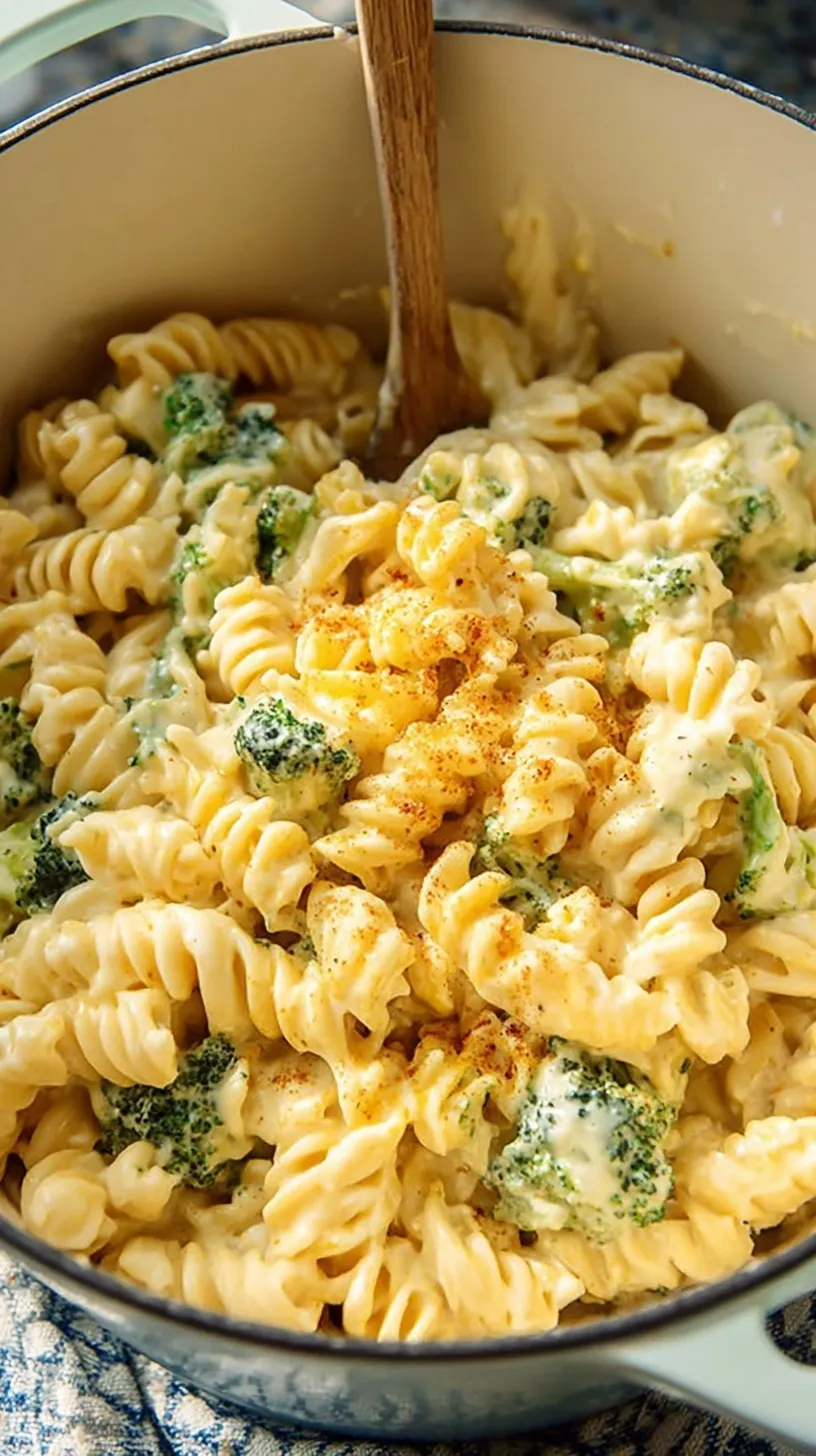 A bowl of creamy healthy mac and cheese topped with a sprinkle of smoked paprika