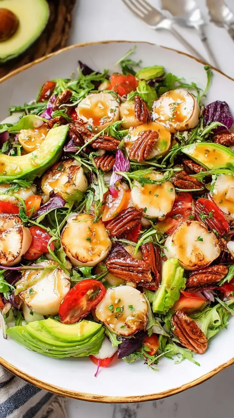 A colorful Hearts of Palm Salad with avocado and balsamic dressing.