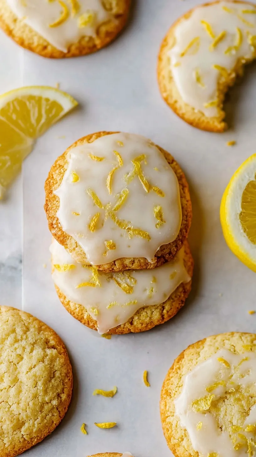 A plate of golden brown Lemon Almond Flour Cookies with fresh lemon zest on top.