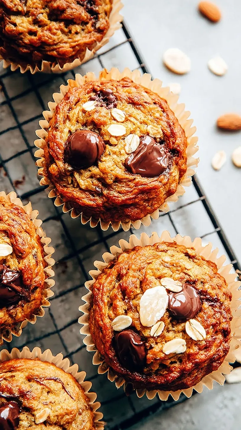 Golden brown oatmeal banana muffins in a muffin tin