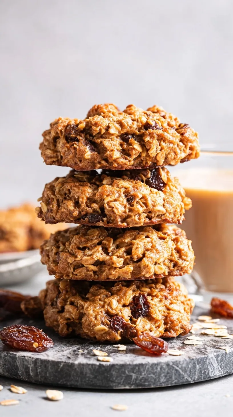 A tray of golden Oatmeal Breakfast Cookies with dark chocolate chips and walnuts