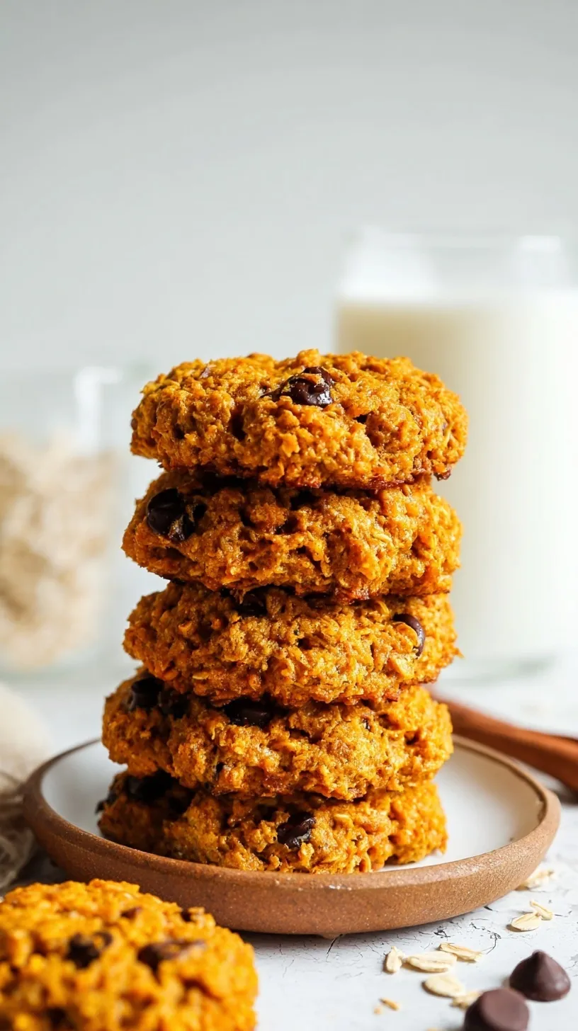 A tray of golden brown sweet potato breakfast cookies with dark chocolate chips on parchment paper.