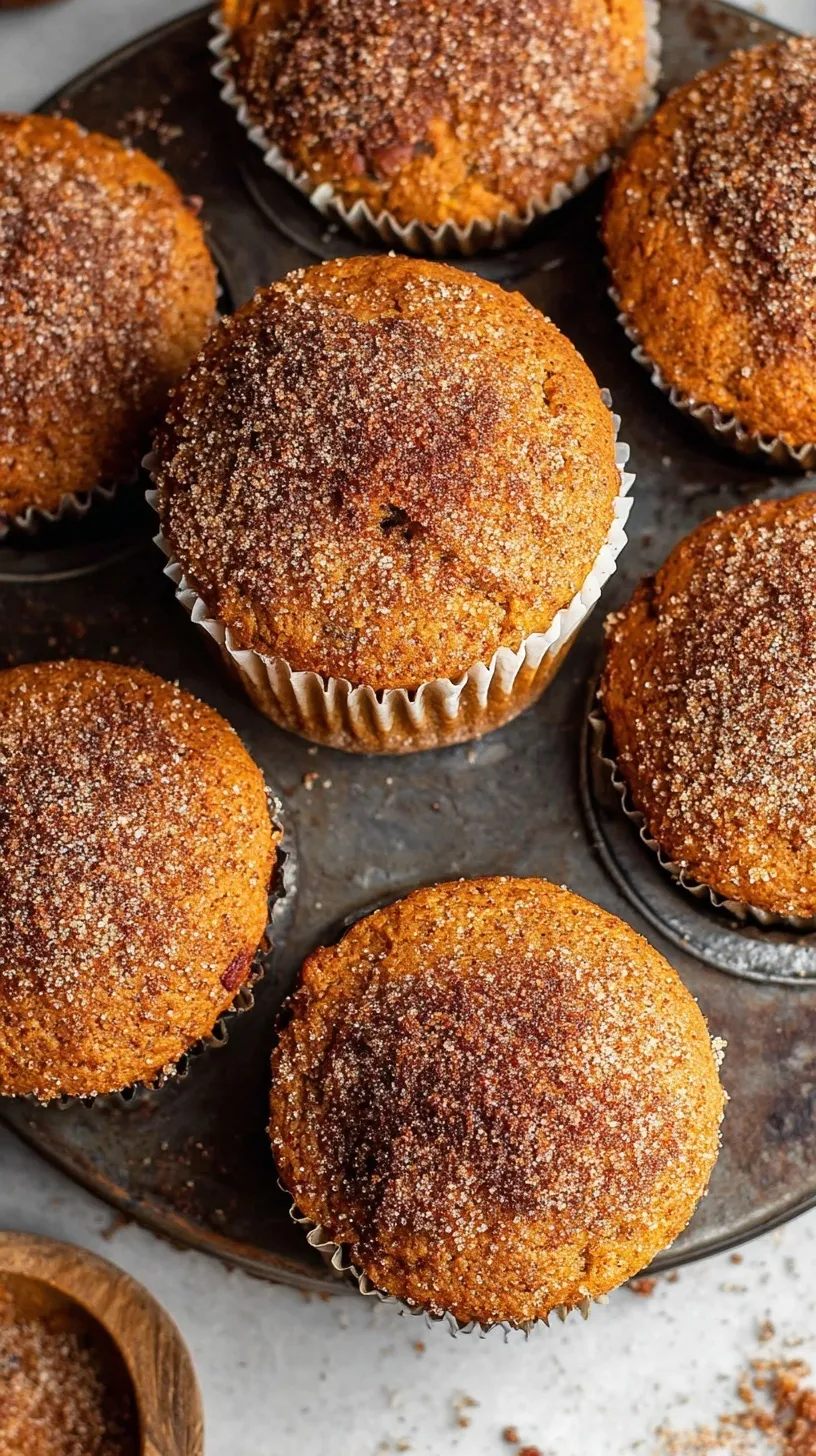 A tray of golden brown sweet potato muffins with a tender crumb and spiced aroma.