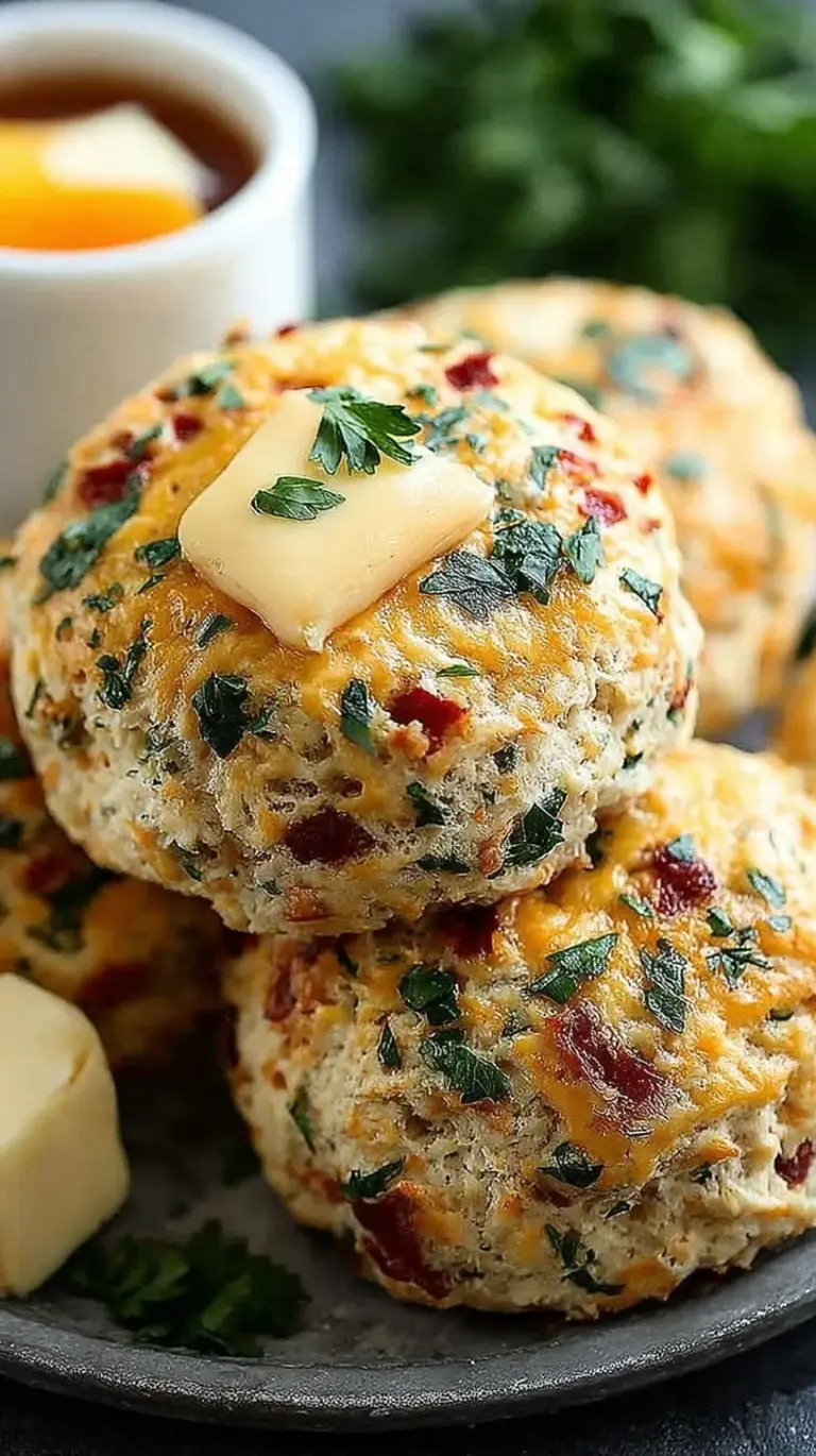Golden brown high protein breakfast biscuits on a parchment-lined tray.