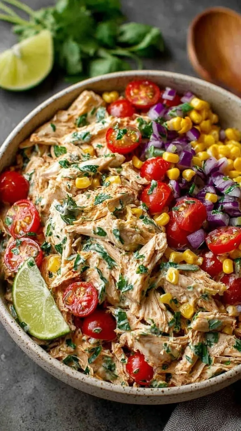 High protein chicken salad with Greek yogurt dressing served over fresh baby greens