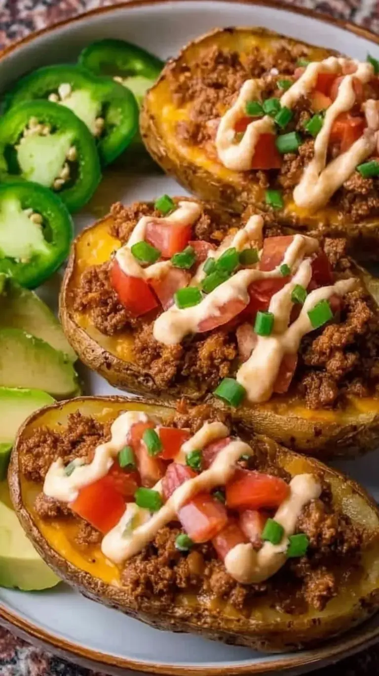 A colorful bowl filled with roasted potato cubes, black beans, melted cheese, and fresh avocado slices.