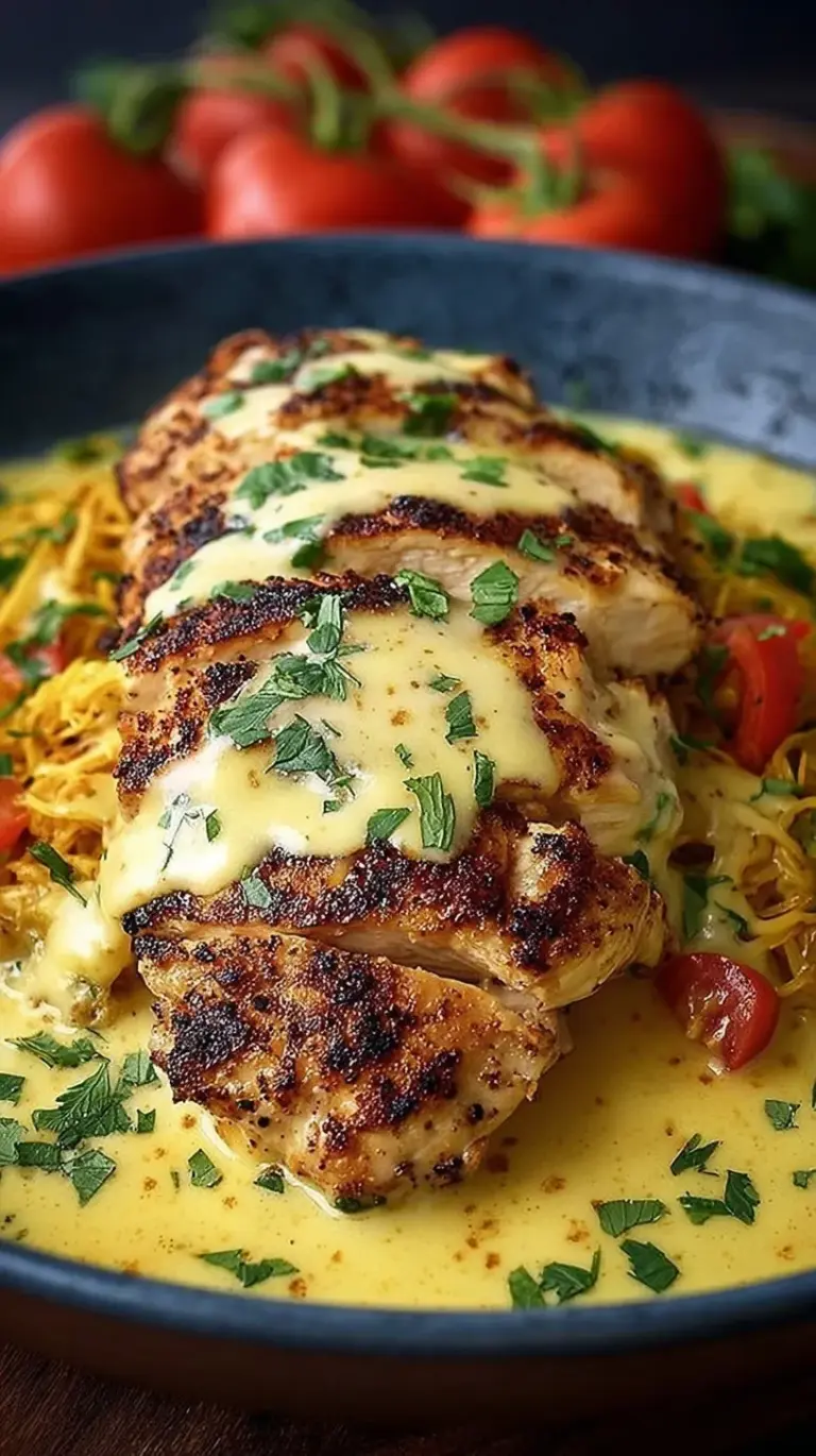 Juicy seasoned chicken strips over Mexican rice topped with creamy white cheese sauce and green chilies