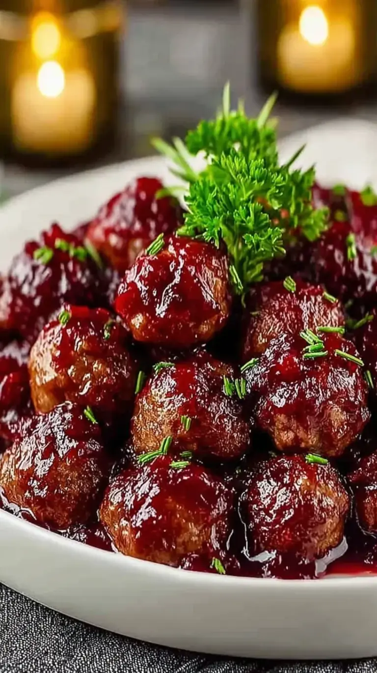 A platter of glazed turkey meatballs garnished with fresh parsley and orange zest