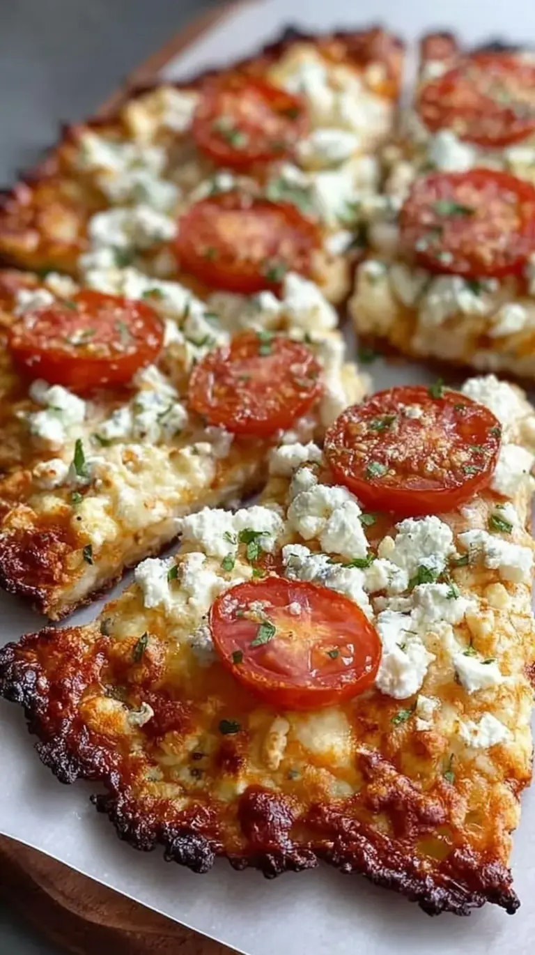 A golden brown cottage cheese pizza crust topped with melted mozzarella and pepperoni slices