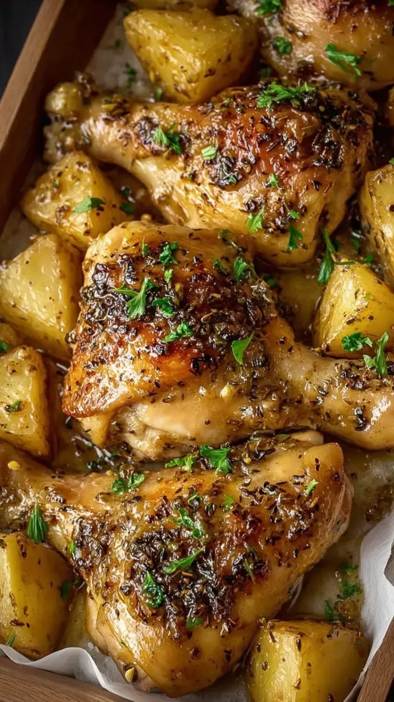 Golden pan-seared chicken breasts coated in a glossy honey mustard glaze with fresh thyme