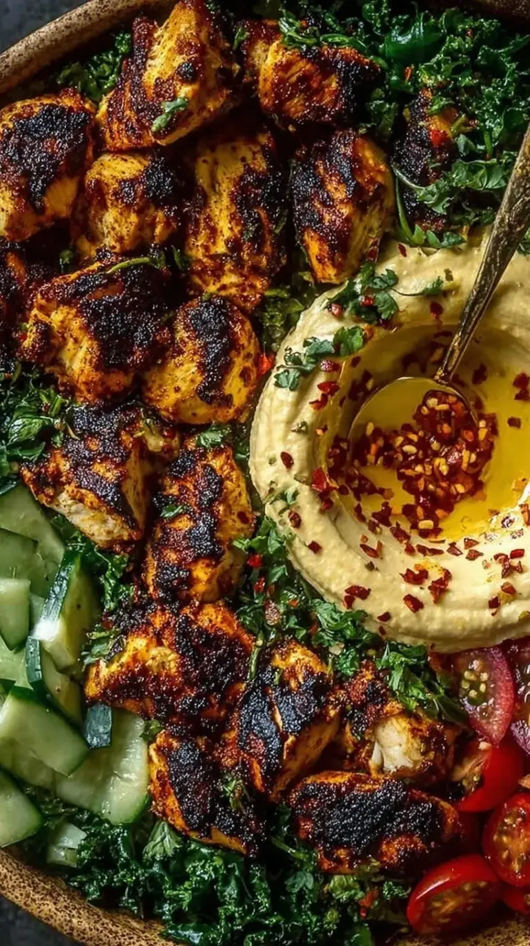 Colorful grilled chicken bowls with cilantro lime rice, corn, beans, and avocado