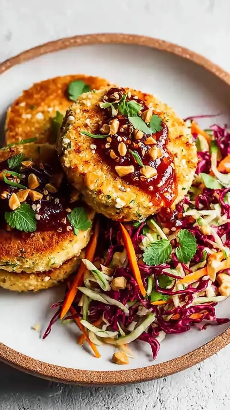 A juicy Vietnamese chicken burger on a brioche bun with ginger slaw and cucumber slices.